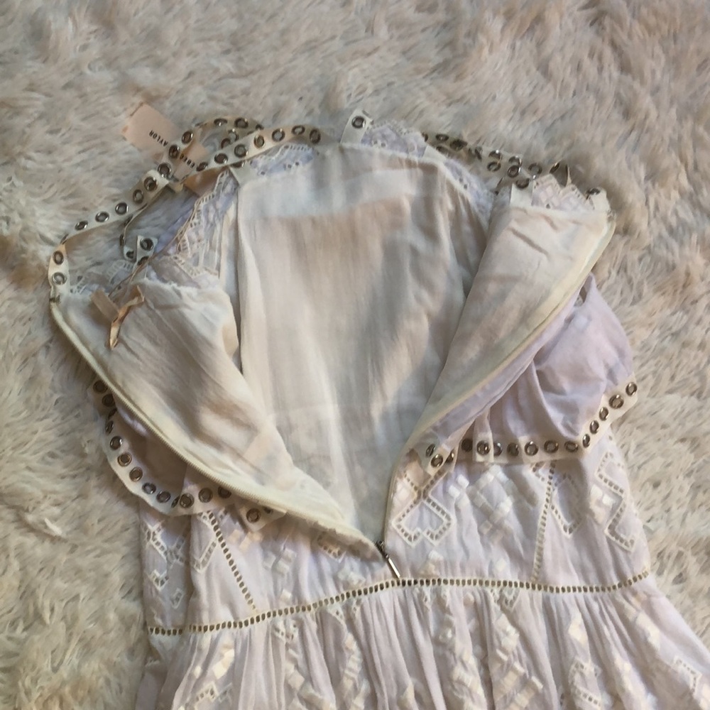Rebecca Taylor NWT Sleeveless Embroidered Popover Camisole Dress in Snow 🔥 - Picture 10 of 12